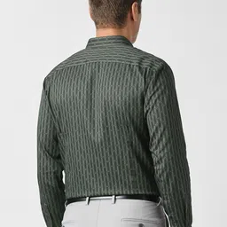 V Dot Slim Fit Geometric Printed Pure Cotton Formal Shirt image 5