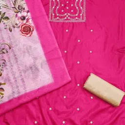 KALINI Women's Cotton Blend Embroidered Unstitched Salwar Suit Dress Material with Dupatta-picture-28