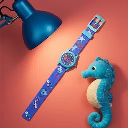 Time Up Unisex Kids Printed Dial & Textured Straps Analogue Watch BTR-CURV-102 image 3