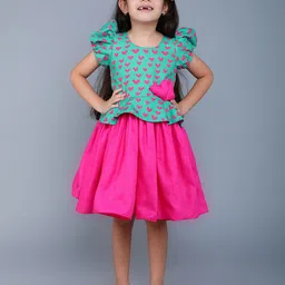 Pink Chick Girls Printed Cotton Fit & Flare Dress-image-46