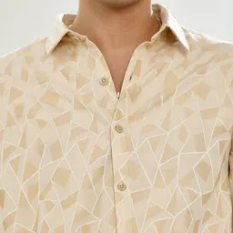 Campus Sutra Comfort Geometric Printed Button-Down Collar Casual Shirt image 5