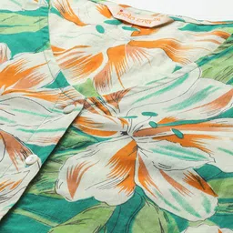 Indo Era Floral Printed Round Neck Regular Pure Cotton Kurta with Trousers image 2