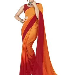 Moda Rapido Ombre Dyed Saree with Blouse Piece image 4