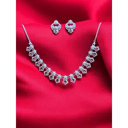 Anouk Rhodium-Plated Cubic Zirconia-Studded Jewellery Set-picture-25