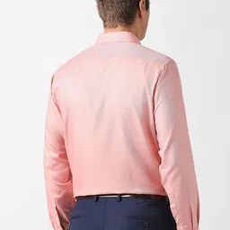 Van Heusen Men Textured Spread Collar Pure Cotton Formal Shirt image 2