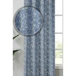 GEET CREATIONS Blue Floral Room Darkening Window Curtain-picture-34