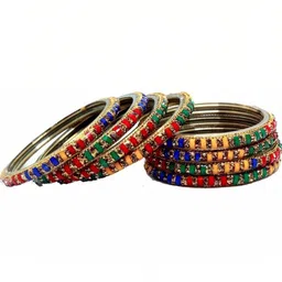 zsp Multi Glass Artificial Stones Bangle image 2