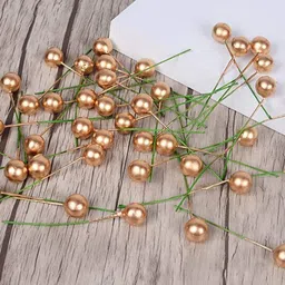 evacreations Decorative Christmas Berry Picks, Red and Gold Artificial Hanging Ornaments Pack of 50 image 3