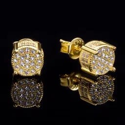 Peora Gold Plated Cubic Zirconia Studded Circular Studs-picture-21