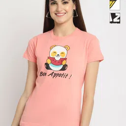 Dreambe Women Pack of 3 Donald Duck Graphic Printed Round Neck Cotton T-shirts-image-64