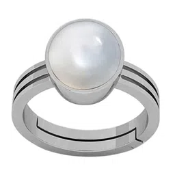 RRVGEM 6.00 Ratti Silver Plated South Sea Pearl Stone Ring-picture-14