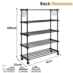 ADA Handicraft Black 5- Layer Shoe Rack image 3
