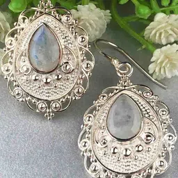 Zhupuk Silver-Plated Brass Crystals Drop Earrings-picture-13