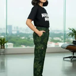 Naughty Ninos Girls Camouflage Printed Relaxed Easy Wash Trousers image 4