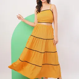 Deshi Girl Mustard-Yellow Sleeveless Co-Ords Set-image-53