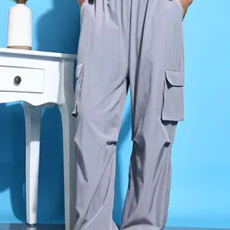 Funday Fashion Women Mid-Rise Relaxed Fit Cargos Trousers image 1