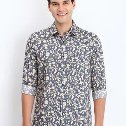Allen Solly Men Classic Spread Collar Floral Printed Cotton Slim Fit Casual Shirt-picture-25