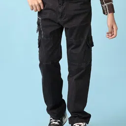 V-Mart Boys Cotton Mid-Rise Cargos Trousers-picture-39