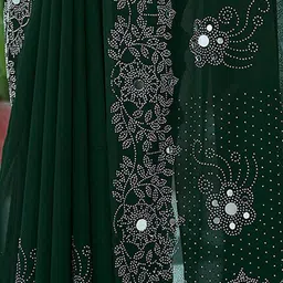 KALINI Ethnic Motifs Embellished Beads and Stones Work Pure Georgette image 2