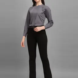 Kinjo Women Solid Formal Shirt Style Top-picture-45