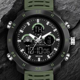 LOIS CARON Men Skeleton Dial & Textured Straps Analogue and Digital Watch LCDA8012-picture-25