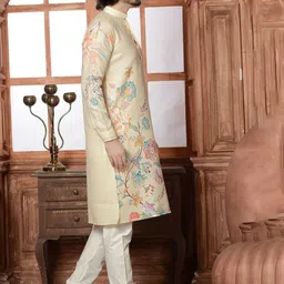 ARRUGA Men Floral Printed Regular Kurta with Pyjamas image 2