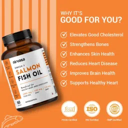 Nirvasa Omega 3 Salmon Fish Oil Capsules 60 X 3 image 5