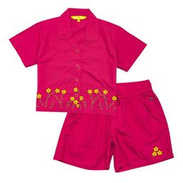Gini and Jony Girls Floral Embroidered Shirt Collar Shirt With Short-picture-37