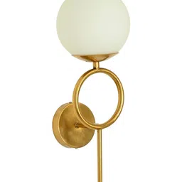 1ST TIME White & Gold-Toned Metal Contemporary Spherical Shaped Wall Lamp-picture-27