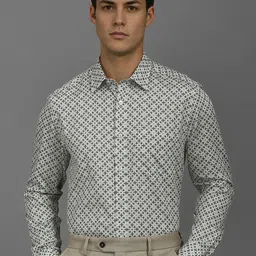 Louis Philippe Floral Printed pread Collar Formal Cotton Shirt-image-67