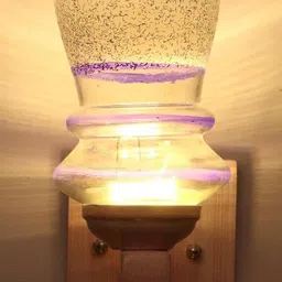 1ST TIME Blue & White Printed Glass Cylinder Shaped Wall Lamp image 4