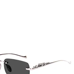 SPADEACES Unisex Black Rectangle Sunglasses With UV Protected Lens image 2