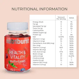 Nutriburst Health & Vitality Multivitamin - (60 Gummies) + NUTRIBURST Heart & Digestion Health with Turmeric Curcumin & Black Pepper extract Vegan and sugar free - (60 Gummies) image 2