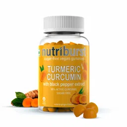 NUTRIBURST Heart & Digestion Health with Turmeric Curcumin and Black Pepper extract (60 Gummies) + NUTRIBURST Hair, Skin & Nails Advanced Nutrition Sugar Free - (60 Natural Strawberry) image 3