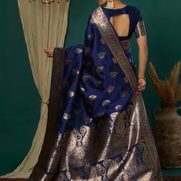 Satrani Woven Design Zari Banarasi Saree image 3