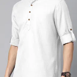 Zombom Men Mandarin Collar Kurta image 4