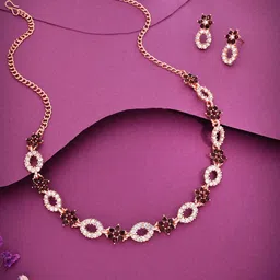 Anouk Rose Gold-Plating Stone-Studded Jewellery Set image 2