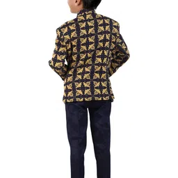 earth conscious Boys Printed Mandarin Collar Full Sleeves Jodhpuri Suits image 3