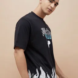 Fame Forever by Lifestyle Men Typography Printed Applique T-shirt image 3