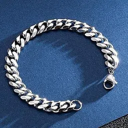FIMBUL Men Sterling Silver Curb Link Bracelet-picture-30