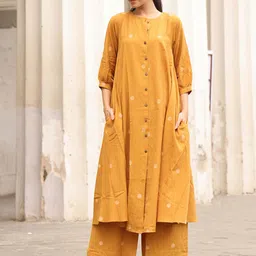 Anni Designer Polka Dot Printed Round Neck A-Line Kurta With Palazzos-image-55