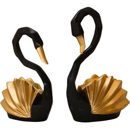 MISS PEACH Black & Gold 2 Pcs Duck Pair Birds & Animals Figurine Showpieces image 4
