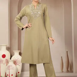 Nayam By Lakshita Women Ethnic Motifs Embroidered Regular Thread Work Kurta with Trousers-image-86
