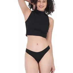 ORLIZEA Pack of 4 Women Low-Rise Cotton Blend Thongs-picture-12