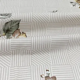 SWAYAM Beige & White Floral 210 TC King Bedsheet with 2 Pillow Covers image 5