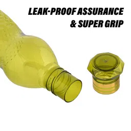 Aura Green & Gold-Toned 6 Pieces Textured Water Bottles-1 L Each image 5