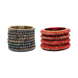 Instyle Forever Set Of 2 Multi Glass Artificial Stones Bangle-image-74