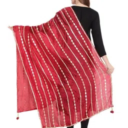 Way2Like Geometric Embroidered Gotta Patti Dupatta image 5