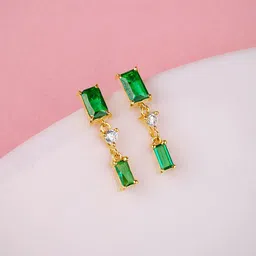 GIVA 925 Sterling Silver Contemporary Artificial Stone Studded Drop Earrings-picture-24