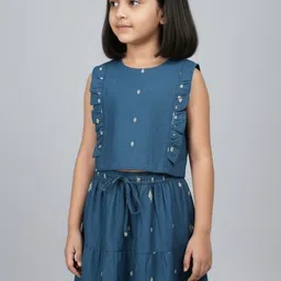 Biglilpeople Girls Embellished Ready to Wear Lehenga & image 3